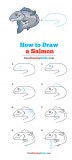 dessiner un saumon par étapes
